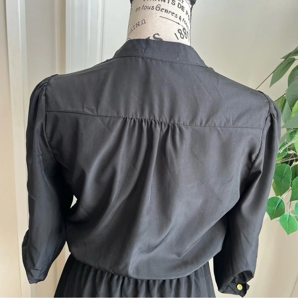 Charlotte Russe Button-Front Shirt Mini Dress Black Sz S